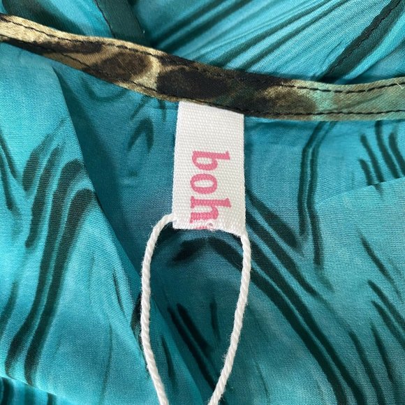 BOHO AUSTRALIA Blue Animal Print Beach Coverup - Picture 10 of 11